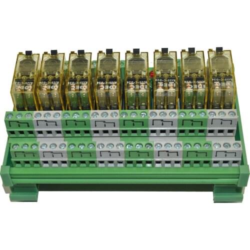 Customized 1 PCS 8 channel and 1 PCS 10 channel IDEC DPDT RJ2S 220VAC relay module