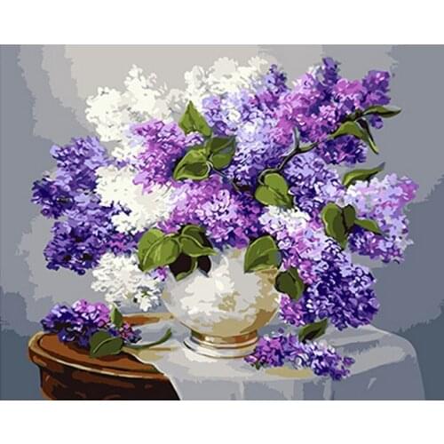 MaHuaf-W619 flower Framed unique landscape DIY Painting By Numbers Art Canvas Painting