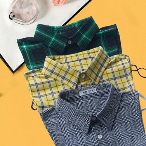Plaid Detachable Collars For Women Men Child Fake Collar Shirt False Collars For Kids Adult Half Shirt Kraagje Nep Faux Col