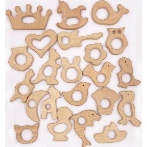 3pieces Natural Wooden Rings Animal antelope horse Sika Deer Diy Wood Chain Accessories Qrganic Smooth Beads for Making Bracelet