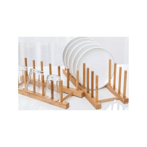 Kitchen Storage Bamboo Dish Drainboard Drying Rack Drainer Storage Holder Kitchen Accessories Cabinet Organizer Bowl Dish Shelf