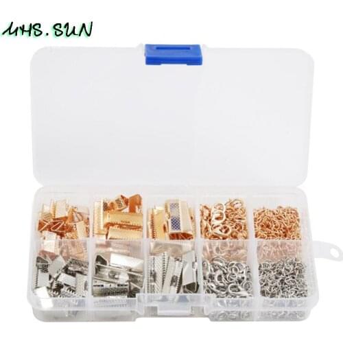 MHS.SUN Single Ring/Lobster Clasp/Iron Horse Buckle/Extended Chain Kit Box For DIY Jewelry Accessories Findings 2 Color
