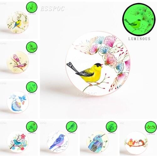 5pcs/set Fashion Accessories Colorful Hummingbird Round Flower Photo Glass Dome Bird Ornament DIY Making Keychain Necklace Gift