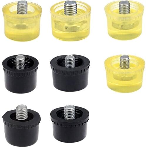 Uxcell Uxcell 1-2Pcs 25/30/35/40mm Diameter Mallet Hammer Replacement Rubber Plastic Striking Head Tip Yellow/Black