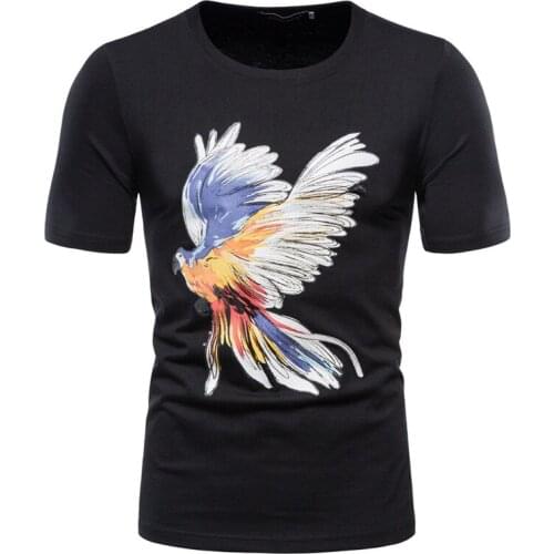 Mens Hipster Eagle Animal Print T Shirt Brand Men Clothing Slim Fit Short Sleeve Tee Shirt Homme Streetwear Casual Tshirt Men