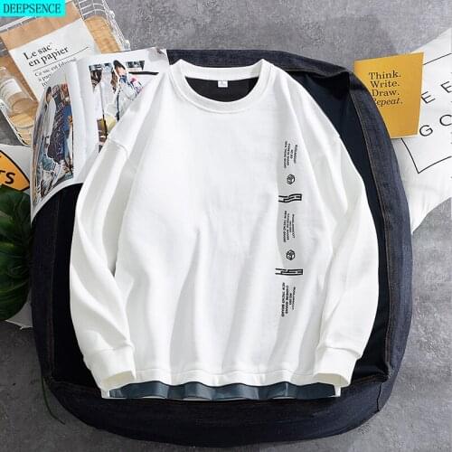 Round Neck Mens Sweatshirt 2021 Spring New Korean Version of The Trend Loose Bottoming Shirt Tide Brand Sweatshirt Men