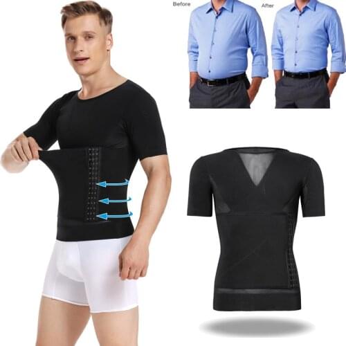 Men Slimming Body Shaper Belt Compression Shapewear Shirts Girdle Vest Waist Trainer Tummy Tontrol Abdomen Tank Top Male Corset