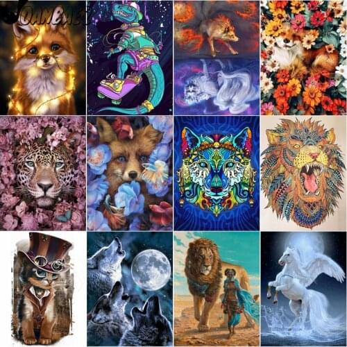Cute Animal Diamond Painting Numbers Fox Lion Mosaic Kit Cross Stitch Embroidery 5D Diy Hand-Inlaid Wall Decoration Design