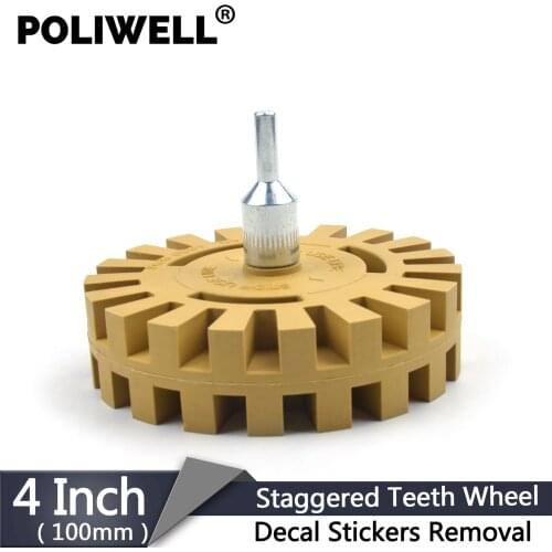 Decal Removal Eraser Wheel 4 inch Rubber Wheel Power Drill Attachment for Removing Stickers Adhesive Vinyl Decals from Car Moto