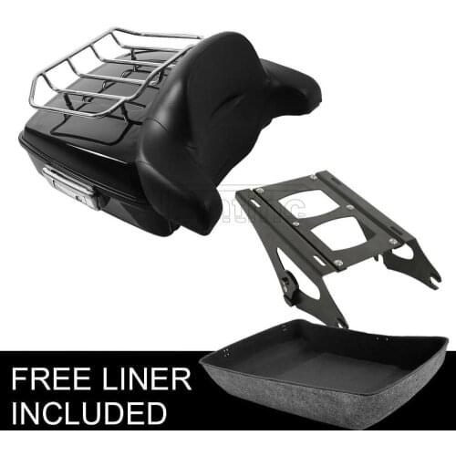 Motorcycle Chopped Trunk Backrest Two Up Rack For Harley Touring Tour Pack Road King Road Glide Street Glide Ultra 2014-2020