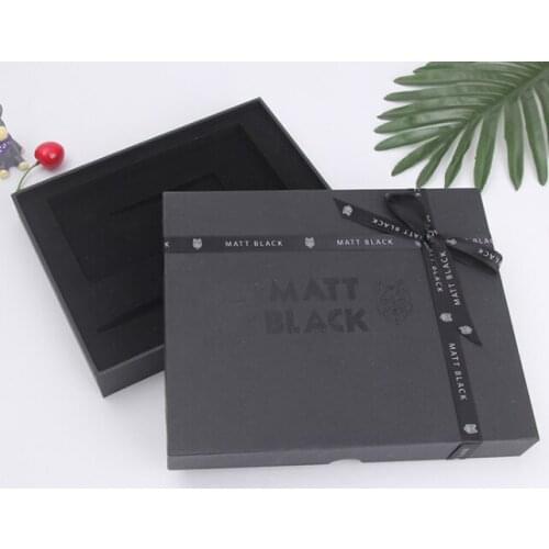 Plain black cardboard special paper gift jewelry packaging box ---DH12058
