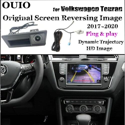 Plug & Play Original screen For VW Volkswagen Touran 2 II 5T 5N 2017 2018 2019 2020 2021 Trunk Handle Backup parking Rear camera