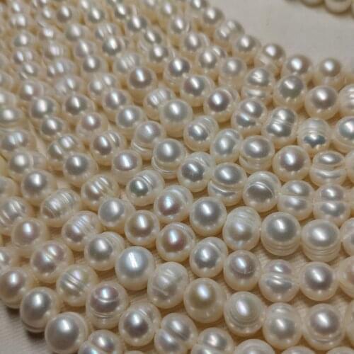7-8mm Oval Natural Freshwater Pearl Necklace DIY Jewelry Single Strand