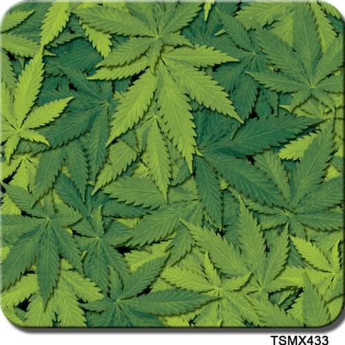 Free shipping TSMX433 0.5m*2m/10m size green leaves pattern hydrographic printed film water transfer film