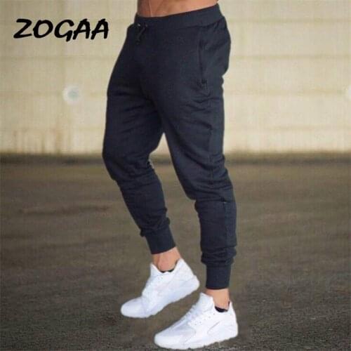 ZOGAA Pants Men Sports Running Trousers Fitness Training Slim Casual Solid All-match Hot Sale Large Size Basic Simple Sweatpants