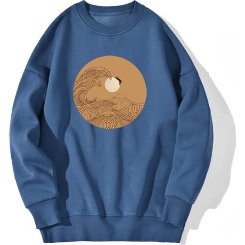 Moon Print Sweatshirt For Mens Casual Fashion Hoody Outwear Leisure Pullovers Long Sleeve Hip Hop 2020 Tops Supoleron Hombre