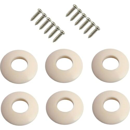 Pack of 6 White Plastic Ferrules Washers Gasket for Guitar Tuners Machine Heads