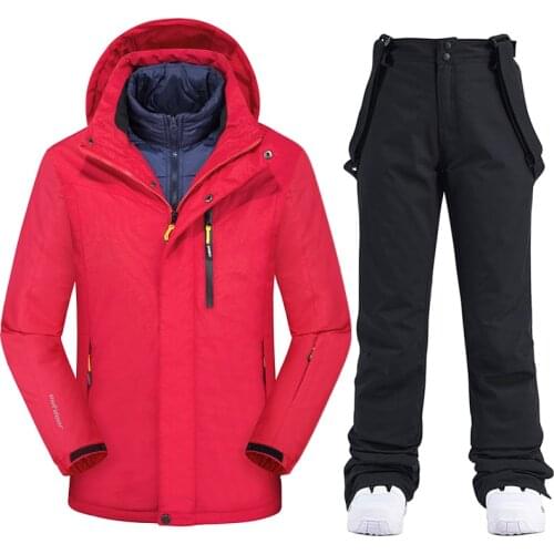Winter Ski Suit for Men Warm Windproof Waterproof Outdoor Down Liner Snow Jackets and Pants Male Ski Equipment Snowboard Jacket