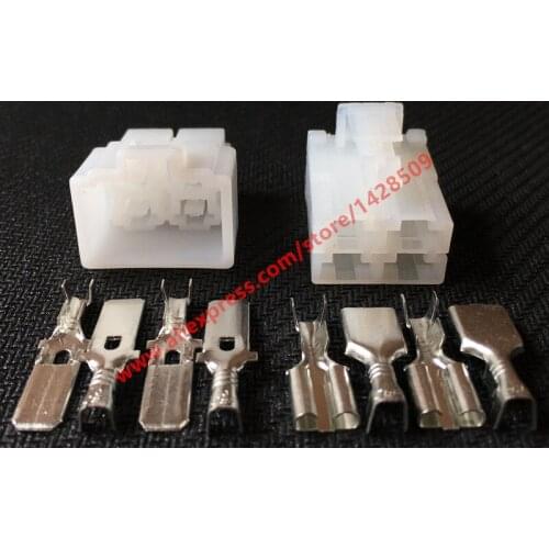5 Sets 4 Pin 6.3 Series PA66 Female And Male Electric Plug Connector DJ7042A-6.3-11 DJ7042A-6.3-21