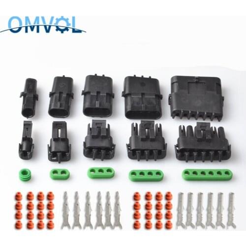 1Set 1P 2P 3P 4P 6P waterproof electrical 2.5 wire connector for car