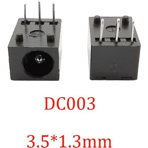 10Pcs/Lot DC003 3.5*1.3mm 3Pin Panel Mount Plug Connector 3.5x1.3mm DC003 DC Power 3P Female Jack Supply Charging Socket Adapter