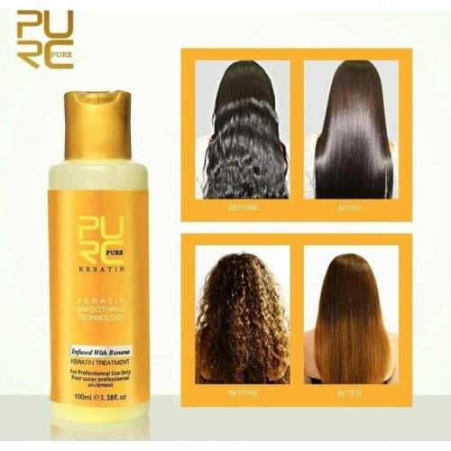 100ml Purc 12% Banana Flavor Keratin Treatment Frizzy Hair Brazilian Keratin Treatment Straightening Hair Repair Damage