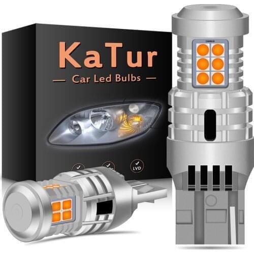 2x T20 Led Canbus 7443 Srck W21W WY21W 7440 7440NA 7443 W21 5W LED No Hyper Flash Turn Signal Light Bulb Error Free Amber White