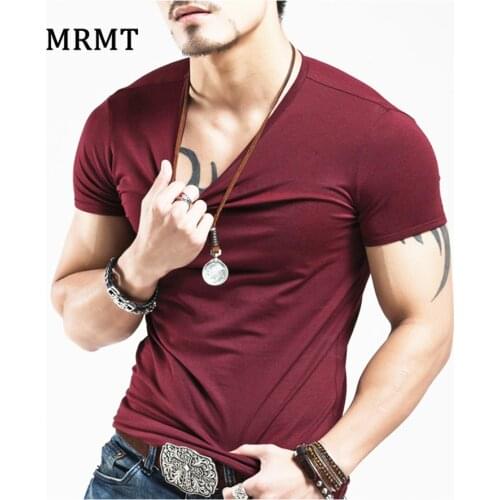 2021 Mrmt Brand New V Collar Men T-Shirt Short Sleeve Mens T Shirt Half Sleeve Lycra Cotton Man T-Shirt For Male Tshirt Clothing