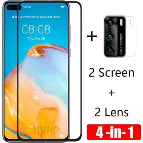 4 IN 1 Protective Glass for Huawei P40 Lite 5G Screen Protector Tempered Glass On For Huawei P40 Lite E P 40 Camera Len Film