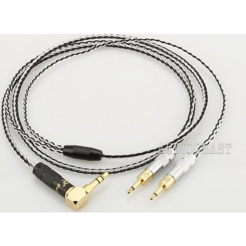 Audiocrast 3.5mm Stereo 8 croes Silver Plated Upgrade Cable for HE400i HE1000 HE6 HE500 EDX
