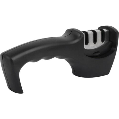 Black thickening 3-Stage Knife sharpener Manual knives Whetstone Tungsten Diamond Ceramic Sharpener Tool