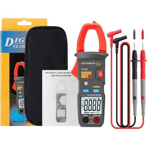 Digital Clamp Meter ST183 DC/AC Current 6000 Counts Multimeter Ammeter Voltage Tester Car Amp Hz Capacitance NCV Ohm Test