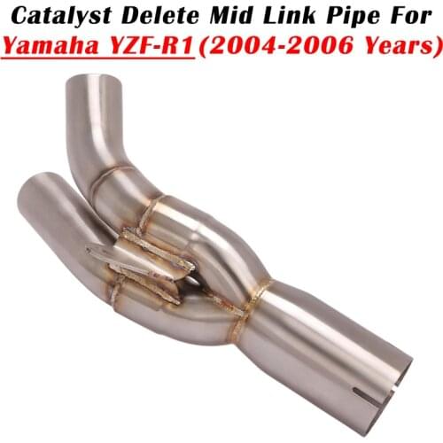 For Yamaha YZF-R1 R1 2004 2005 2006 Motorcycle Exhaust Escape System Modified Catalyst Delete Mid Link Pipe Eliminator Enhanced
