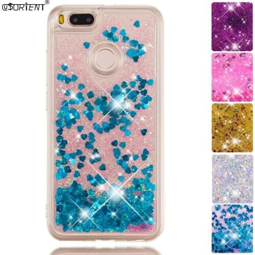 Bling Case For Xiaomi Mi A1 Cute Glitter Liquid Quicksand Bumper Case Xaomi Xiomi Mi A 1 Soft Silicone Phone Cover XiaomiA1 MiA1
