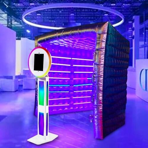 Hot Sale Vogue Inflatable Photo booth Tent With Tube LED RGB Lights Set And Air Fan For Event Advertising