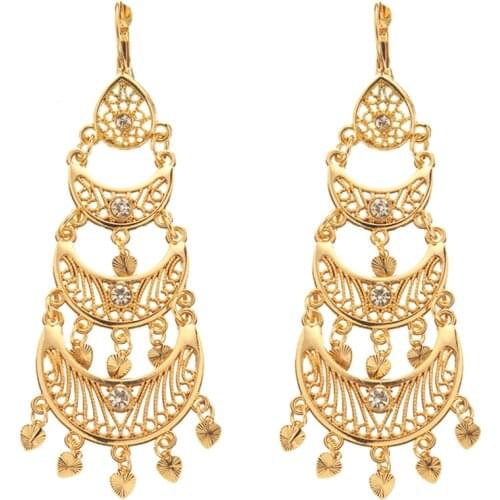 Algeria Caftan Wedding Gold Earrings Fashion Jewelry Moon Shape Alloy Earrings