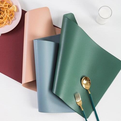Nordic Style Leather Western food mat PVC oil proof table mat Hotel household heat insulation mat