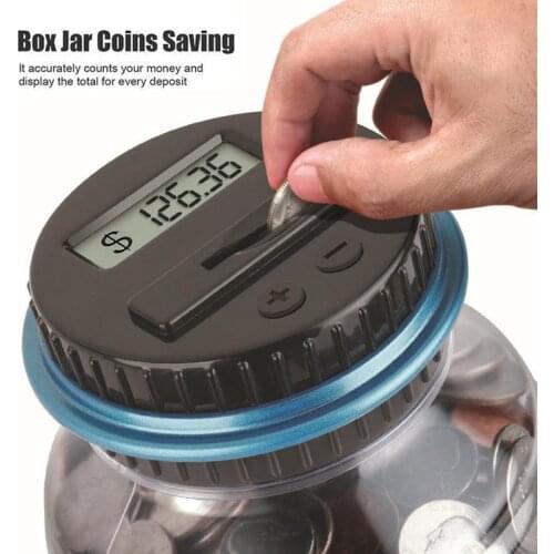 1.8L Piggy Bank Counter Coin Electronic Digital LCD Counting Coin Money Saving Box Jar Coins Storage Box For USD EURO GBP Money