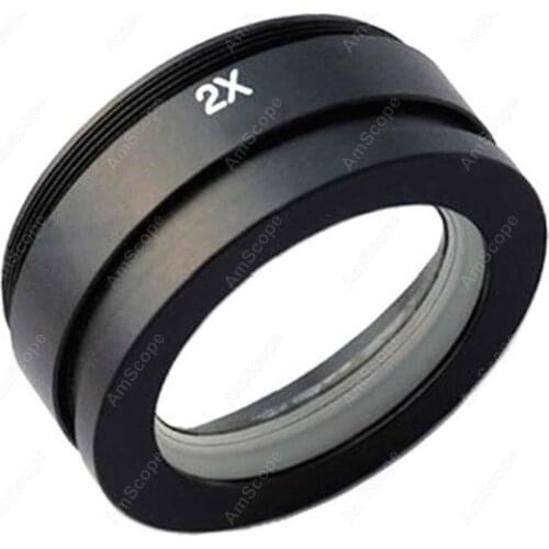 Barlow Lens-AmScope Supplies 2X Barlow Lens For ZM Series Stereo Microscopes (48mm)