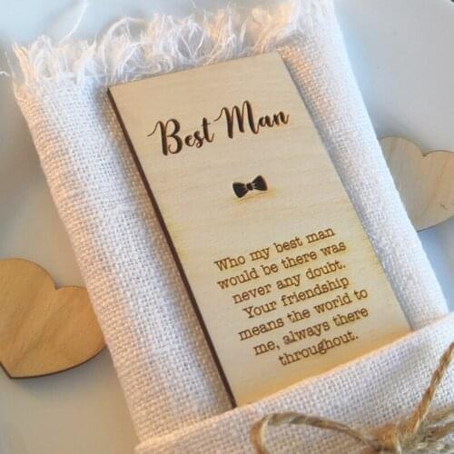Best Man Wooden Place Setting,Wedding Favors, Wedding Gifts For Guests,Rustic Wedding Decor,Wedding Place Cards, Napkin Rings