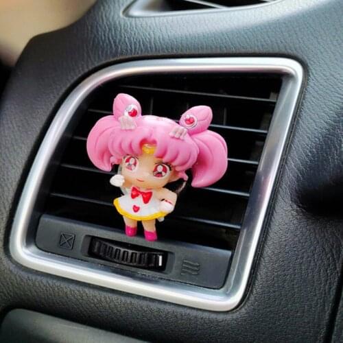 Cute Girl Doll Car Accessories for Girls Moon Girl Mini Doll Car Perfume Air Freshener Aromatherapy Clip Cute Freshener Perfume
