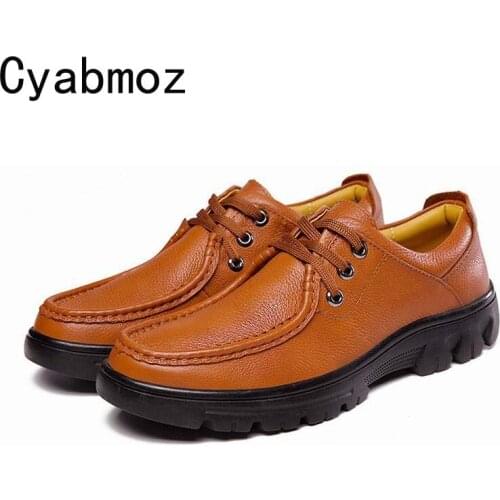 100% Genuine Leather Mens Casual Shoes Male Cow Leather Lace-up Loafers Soft Flats Shoes Large Size 11 12 13 Comfortable Hombre