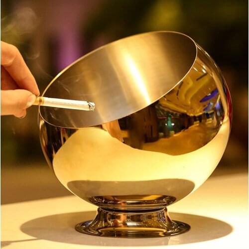 OTT Ashtrays for smokers Creative stainless steel windproof ashtray