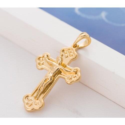 Trendy wide large 51 * 32mm Jesus cross pendant gold charms Gold Choker Necklace & Pendant Women / Men Jewelry