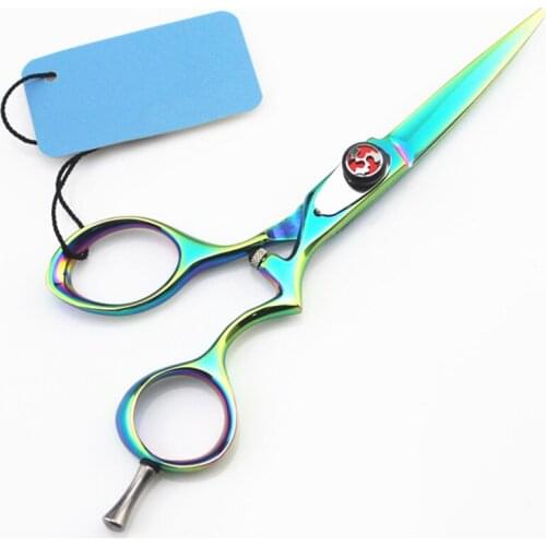 High quality professional 5.5 inch Japan 440c Green hair scissors salon makeup makas shears cutting barber hairdressing scissors
