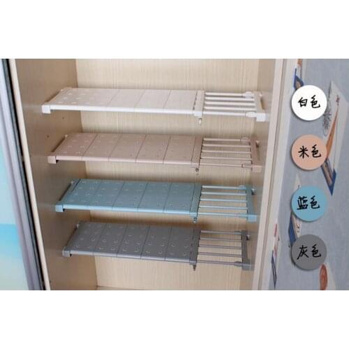 57-90CM Extendable Cabinet Storage Rack Multipurpose Wardrobe Storage Holder Wall Mount Bathroom Shelf