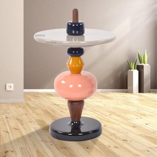 Nordic Solid Wood Living Room Coffee Tables Creative Small Apartment Side Table Minimalist Hotel Endtable Bedroom Corner Table