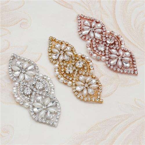 WENXI 10pcs Wholesale Bridal Hand Beaded Rhinestones Appliques Sewing On For Dress Sash And wedding Accessory DIY Iron On WX884