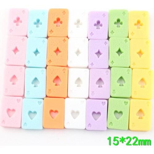 10pcs Resin kawaii cabochon playing card charms heart spade club poker pendant diy jewelry making for bracelet earrings necklace
