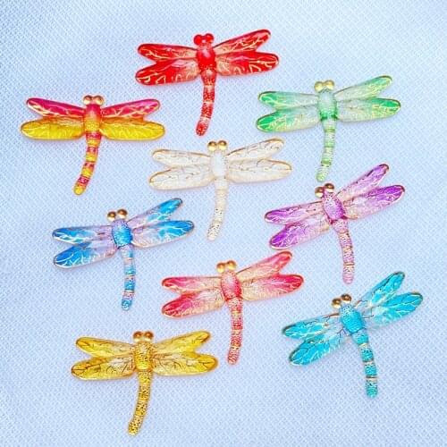 10Pcs Resin Cute Hybrid Virtual Mini Dragonfly Flatback Cabochon Scrapbook Kawaii DIY Embellishments Accessories K72